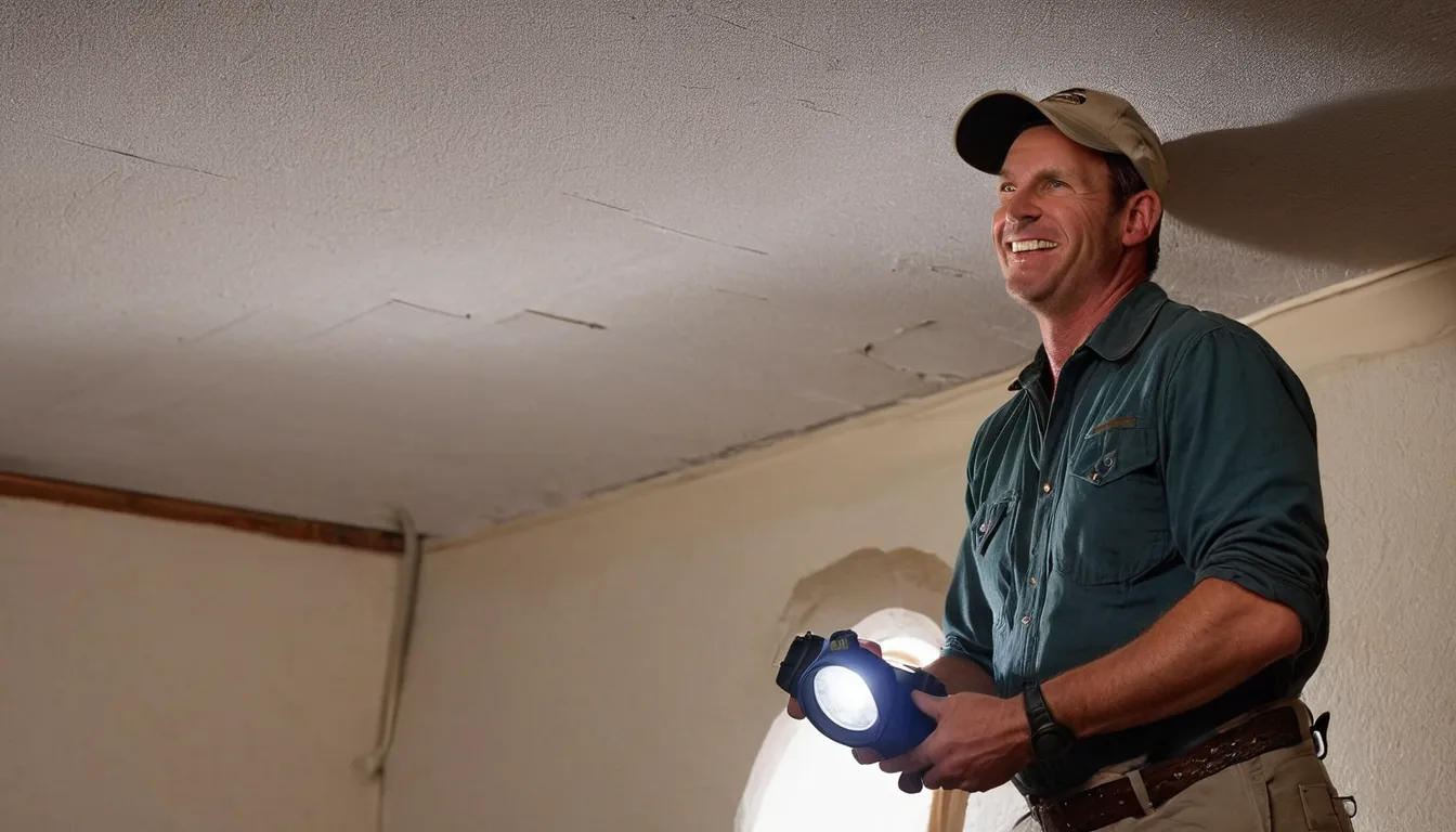 Provider inspecting an attic for signs of rodents in a Mission Viejo home
